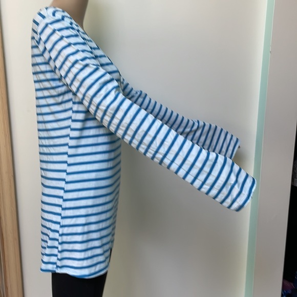 Nili Lotan large mini dress blue stripe scoop neck - Picture 4 of 7